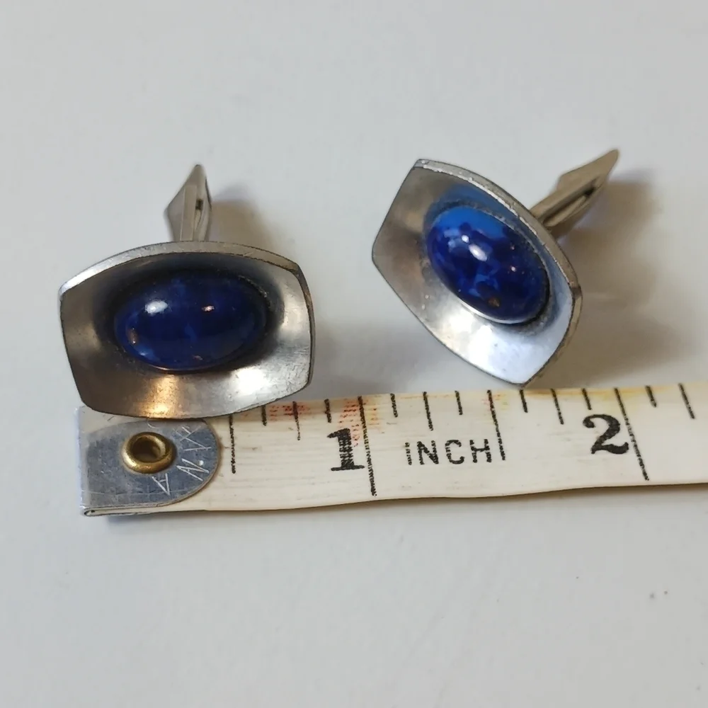 Vintage Modernist Jorgen Jensen Pewter 220 cuff links - Picture 6 of 6
